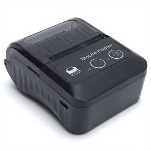 Bluetooth Quittungsdrucker, Tragbarer Thermodrucker, 58 mm, 80 mm/s,