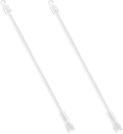 Hopzab 2 PCS Acrylic Blind Wands with Hook and Grip Blind Curtain Opener Vertical Blinds Replacement Sticks Clear Curtain Pull Rod for Window Blinds, 12 Inches