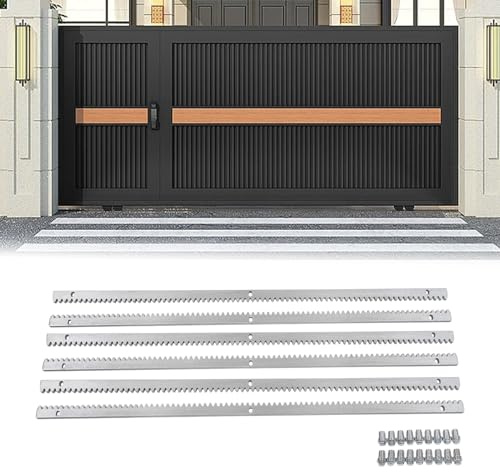 Crémaillère 6 x 1 m pour portail coulissant - Accessoires pour portail coulissant - Accessoires pour portail coulissant M4 - En acier - 12 mm de large