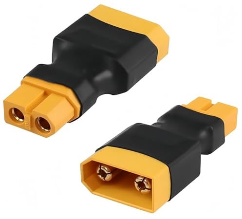 Maoggha 2 Stück XT90 zu XT60 Adapter, XT60 Stecker auf XT90 Buchse, Vergoldete Kupferstecker, XT60 Adapter Stecker, Tragbares Kabelloses Design, für Drohnen und Akkus, Robuste Konstruktion