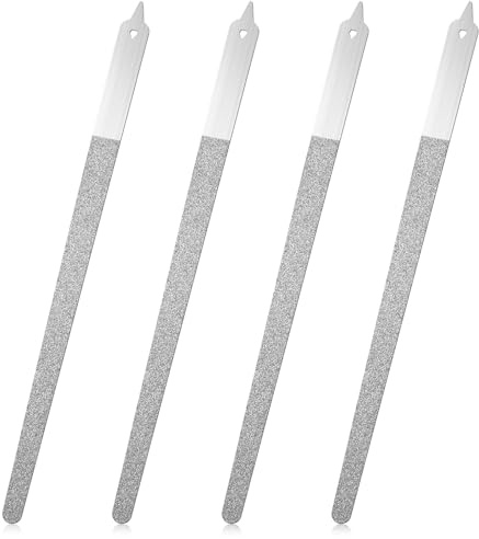 4 Pcs Metal Nail File, Diamond Nail File | Diamond Finger Nail Files Professional Manicure Pedicure Tool Stainless Steel for Fingernail Toenail Home Salon Use