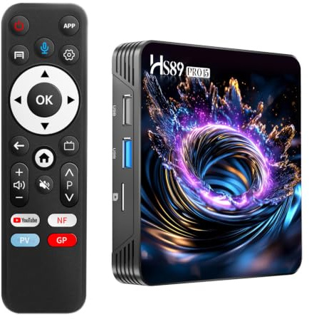 Android TV Box 14.0,Support 2.4/5.0GHz WiFi 10/100M Ethernet 4K BT5.4 H.265 | HS89 Pro 15 Smart TV Box 2GB RAM 16GB ROM RK3539 Quad-Core 64bit Cortex-A55 @1920MHz Mali-G310 GPU 3D DLNA HDMI2.1 USB3.0