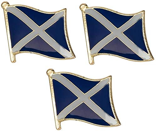 3 x Flag of Scotland Cross of Saint Andrew Scottish Flag Pin Badges