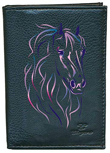 Syl'la Cheval Portefeuille, Porte Monnaie et Cartes, papiers pour Femme Noir