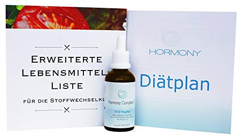 Hormony Complex G B-12 Tropfen inkl. erweiterter Lebensmittel-Liste, 50ml Flasche für hCG Diät (Stoffwechselkur), keine C30 Globuli