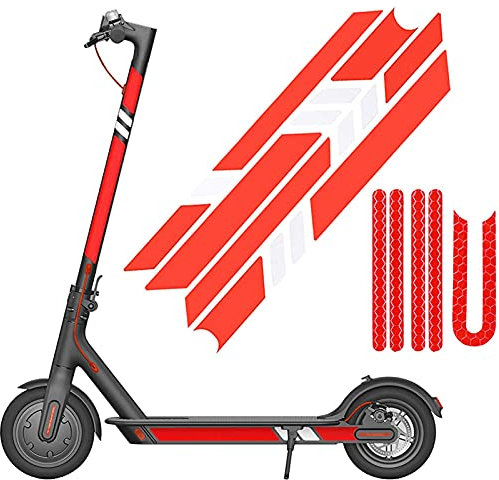 Aloskart Scooter Aufkleber für Xiaomi, Scooter Reflektor Aufkleber Set für Roller Ninebot, Scooter Sticker, Elektroroller Zubehör
