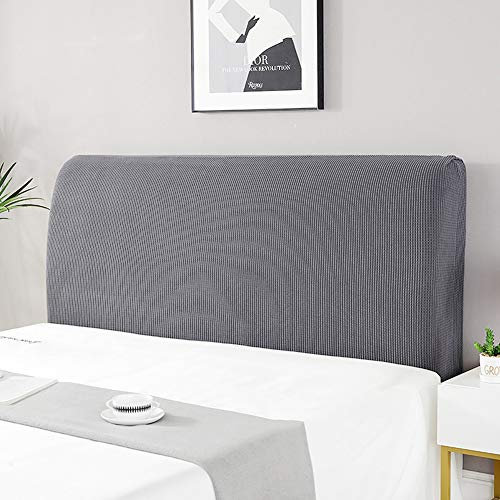 cover Bett Kopfteil Hussen/Bezug, Bettkopfteil Hussen Boxspringbezug Stepp Einfarbig Staubhülle Kopfbedeckungen Elastische All-Inclusive Kopfteilbezug Schlafzimmer Dekor Metallgrau 150-170cm
