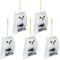 SH Eule weiß schwarz pelzig Weihnachten Ornament Dekoration, Set von 5 Vogel Figuren Künstliche Feder Eule Süße Eule Modell Weihnachtsbaum Dekor Haus Garten Fee Desktop Dekoration H7cm