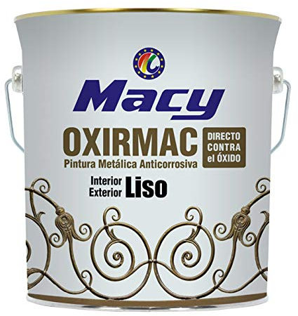 Macy Esmalte Antioxidante Oxirmac Liso Satinado Interior y Exterior. 4 Litros. Color Blanco