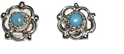 Indianerschmuck Ohrstecker Türkis Zuni Westernschmuck Ohrringe Mädchen PN092