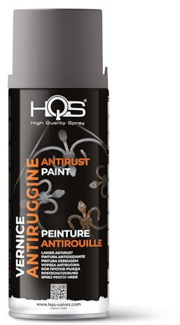 HQS Bombe aérosol de peinture Opaque Antirouille, Gris