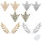 Zaky Lot de 5 paires de broches à col triangulaire rétro creux - Broche à clip - Broche de chemise - Pièces décoratives - Unisexe - Accessoire de costume, Zinc