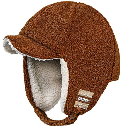 CLAPE Earflap Mütze mit Faux Fur Fliegermütze Trappermütze Wintermütze mit Ohrenklappen Thermal Trapper Bomber Hat Uschanka Russen Mütze Aviatormütze