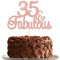 Gyufise 3Pcs 35 & Fabulous Cake Topper Rose Gold Glitter Thirty Five and Fabulous Cake Toppers Happy 35th Birthday Cake Pick for 35th Wedding Anniversary Birthday Party Cake Decorations Supplies