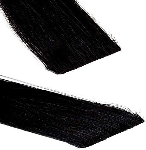 hair2heart Invisible Tape Extensions Echthaar Premium - 10 Tapes 40cm 2/0 schwarz