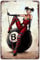 Vintage Metallschilder – schwarze Acht Billardkugel-Blechschild, Schönheit, Pinup-Mädchen-Poster, Wandkunst, Dekoration für Zuhause, Bar, Club, Café, Garage, Männerhöhle, 20,3 x 30,5 cm