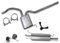 BESTPRICE Auspuff Schalldämpfer Set 1x Mittelschalldämpfer, 1x Endschalldämpfer, mit Montagematerial Kompatibel mit VW PASSAT B5 (3B2) (3B5), PASSAT B5.5 (3B3) (3B6)