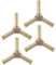 A ABSOPRO 4 Pcs Raccord Tuyau 6mm Y Forme Raccord Cannelé en Laiton Connecteur Tuyau Carburant Eau Gaz