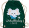 Turnbeutel Rucksack - Kita Beutel Wechselsachen Jungen - Wechselkleidung Elefant - Unisize - Dunkelgrün - stoffbeutel kindergarten personalisierte turnsack kinder kindergartenrucksack mädchen