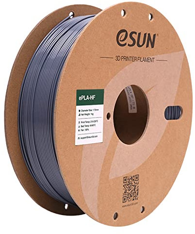 eSUN Hohe Geschwindigkeit PLA Filament 1.75mm, 3D Drucker Filament PLA-HS, Maßgenauigkeit +/- 0.03mm, 1KG Spule (2.2LBS) 3D Druck Filament für 3D Drucker, Grau