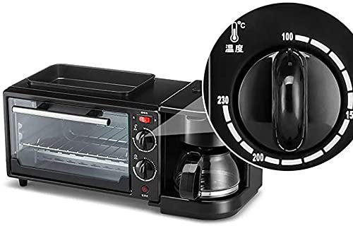 RKYRRKI Horno eléctrico Mini con vitrocerámica Mini Horno eléctrico pequeño Horno eléctrico portátil Mini Horno eléctrico hogar multifunción Tres en uno máquina de Desayuno 9L Mini hornos útiles
