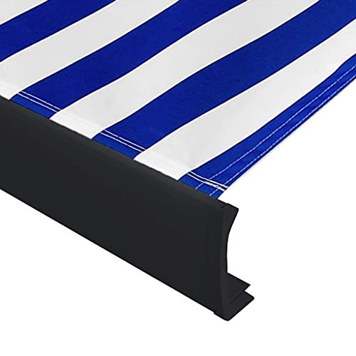 Tende da sole per terrazze, Tende da sole per patio, Tende da sole per giardino, Adatto per giardini, balconi, cortili, negozi, Tenda a Cassonetto Motorizzata 450x300 cm Blu e Bianco
