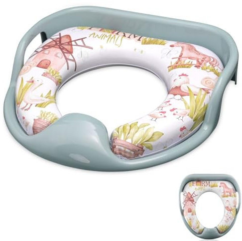 Lorelli Toilettensitz weich, Handgriffe, gepolstertes Sitzkissen, Spritzschutz, Farbe:grün
