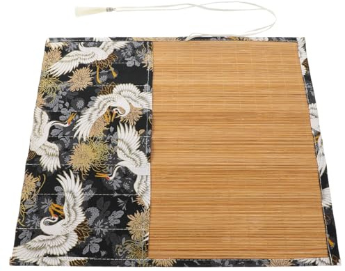 Operitacx Porte-Pinceau Calligraphie Chinoise Enroulable 36X31Cm Sac Rangement Bambou Et Tissu Grand Capacité pour Pinceaux Peinture Étudiants Artistes