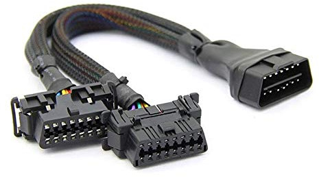 Graootoly 2 in 1 OBD2 di prolunga a 2 femmina Splitter Car Computer Connessione Conversione Presa 30 CM