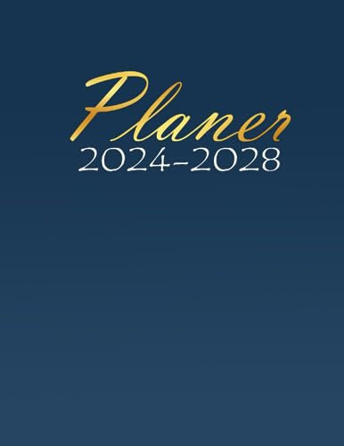Planer 2024-2028: 60 Monate Kalender mit Ziele Planung | großer Monatsplaner Jan. 2024 bis Dez. 2028 | 1 Monat auf 2 Seiten.