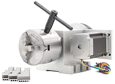 SHYISY 3 Backen 80 mm Spannfutter CN-C 4. Achse CN-C Teilapparat/Rotation 6:1 A-Achse for Mini-CN-C-Fräser