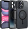 Rosyhulle iPhone 11 Hülle mit MagSafe, Magnetisch Transluzente Matte Silikon Handyhülle mit Kameraschutz für iPhone 11 Anti Fingerabdruck Stoßfest Kratzfest Schutzhülle Case Cover - Schwarz