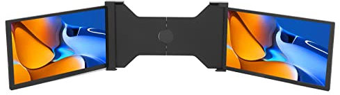 Brrnoo Triple Moniteur Portable 15,4 Pouces FHD IPS avec Alimentation de Type C – Améliore l'efficacité de l'édition et des Jeux sur Ordinateur Portable (Noir)