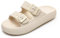 Waysoland Cozyslides Original Damen Herren,Wolkenschuhe Damen Sandalen Wolken mit Verstellbaren Schnallen Rutschfest Schnell Trocknend Super Bequeme Dicke Sohle Airfoot(Beige,37/38 EU)