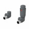 DuraTherm® Thermostatic Radiator Valve Pack Set, 15mm Lockshield TRV & Thermostat, Anthracite Grey Valves for Radiators, Corner