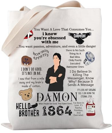 Vampir-TV-Show-Tragetasche, Vampir-Mädchen, Merchandise-Tragetasche, TVD-inspiriertes Geschenk, TV-Show-Fan-Geschenk