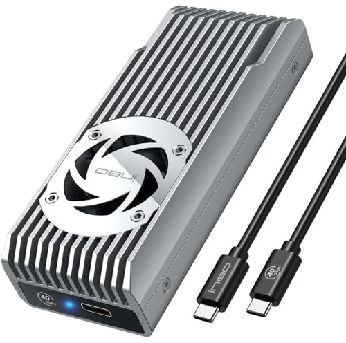 ineo USB 4.0 M.2 NVMe SSD Enclosure with Built-in Cooling Fan - Compatible with Thunderbolt 3/4 & USB 4/3/2 [C2598-NVMe, 40Gbps]