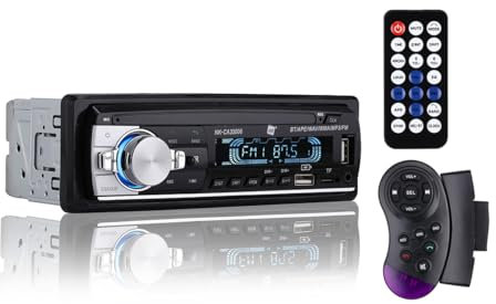 NK Autoradio mit RDS – 1 DIN – 4 x 40 W – Bluetooth 5.0, AUX-Funktion, MP3-Player und x2 USB, FM-Stereo-Sound, Freisprecheinrichtung, Fernbedienung, LCD-Display, iOS & Android (eMark)