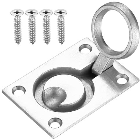 ANBEEISS Flush Ring Pull Handles, Stainless Steel Recessed Flush Ring Plull Handle, Hidden Flush Lift Pull Handles, Pocket Sliding Door Handles for Kitchen Cupboard Hatch Locker Boat Hatch Latch