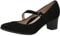 CAPRICE Damen Pumps aus Leder mit Riemen, Schwarz (Black Suede), 40.5 EU