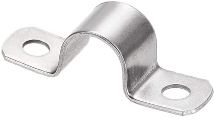 Unifizz 20mm(0.8) Heavy Duty 2 Hole U-Bracket Pipe Clamp,304 Stainless Steel Rigid U-Tube Strap Clamp Hanger Tube Tension Clips 4pcs