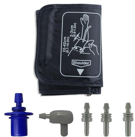 Fadbudss Manguito de presión arterial extragrande de 22 a 52 cm, con 6 conectores compatibles con la mayoría de monitores de presión arterial Omron BP, brazalete de repuesto para brazo grande,