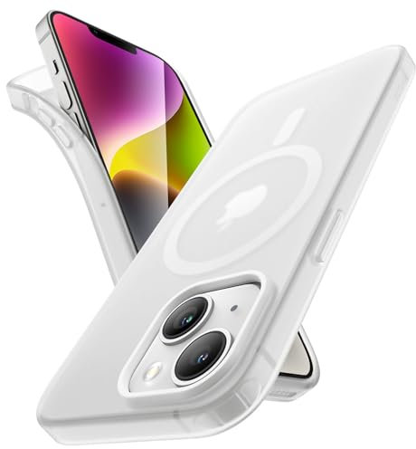 JETech Matt Hülle für iPhone 14 6,1 Zoll Kompatibel mit MagSafe, Nicht Vergilben und Anti-Fingerabdruck, Stoßfest Transluzent Gefrostete TPU Weiche Handyhülle (Translucent)
