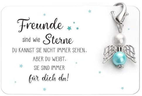 BOOMTOP Schutzengel Schlüsselanhänger Freundinnen Freunde Geschenk Glücksbringer Engel Bester Freund Geschenk Beste Freundin für Weihnachten Adventskalender Füllung Abschiedsgeschenk Kollegen Kollegin