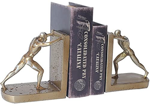FLNOZAMZ Serre-Livres décoratifs en Bronze en Forme de L, Serre-Livres en métal pour étagères, étagère, Artisanat de Bureau pour Livres, Magazines
