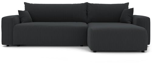 GREKPOL Canapé d'Angle Convertible 278x145 à Gauche ou à Droite - 3 Places Avec Espace de Rangement - Lit - Sofa XL