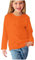 Mädchen T-Shirt Einfarbig Langarmshirts Rundhals Tops Lässiger Loose Klamotten Kleidung Bekleidung Regular Oberteile Long Sleeve Top Tshirt Plain Thermoshirt Prime Orange, 11 Jahre