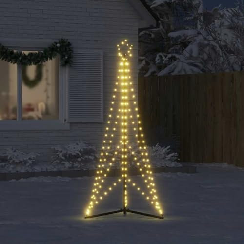 Festnight Led Weihnachtsbaum Aussen 182 cm 363 LEDs Beleuchtet Tannenbaum Outdoor Lichterbaum Draußen Lichterpyramide Weihnachtsbaum Kegelform Metall Weihnachtsdeko Außen