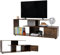 KOMFOTTEU Meuble TV pour Téléviseurs Jusqu'à 55 Pouces, Banc TV à 3 Niveaux avec Armoire à Porte, Table TV avec Pieds réglables, 152 x 38 x 58,5 cm, pour Salon Chambre et Bureau (Industriel)