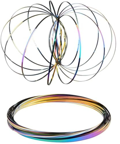YANGWEN 1 Pcs Durchflussringe Spielzeug 3D Arm Magic Bracelet Edelstahl Multi Sensory pädagogische und interaktive Frühlingsspielzeug für Kinder und Erwachsene Antistress
